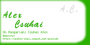 alex csuhai business card